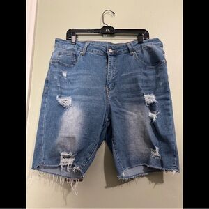 SHEIN Distressed Denim Shorts